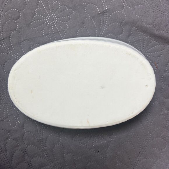 Vintage Rare 6pc Ceramic Fish Seashell Oval Bowl in Wicker Basket Hand Painted - Picture 5 of 8